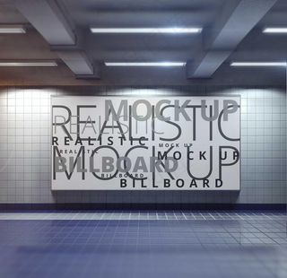 地铁广告海报贴图样机图片