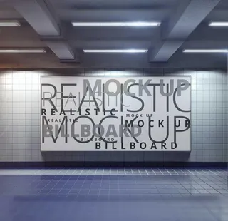 地铁广告海报贴图样机图片