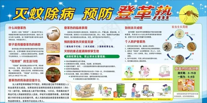 灭蚊除病 预防登革热图片cdr矢量模版下载