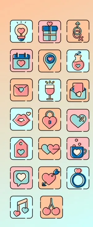 七夕情人节暖色图标图片 七夕情人节暖色图标图片