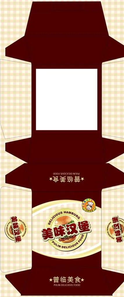 汉堡包包装图片cdr矢量模版下载