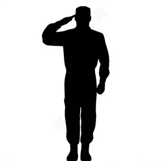 敬礼的军人图片