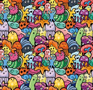 矢量海鲜涂鸦图片