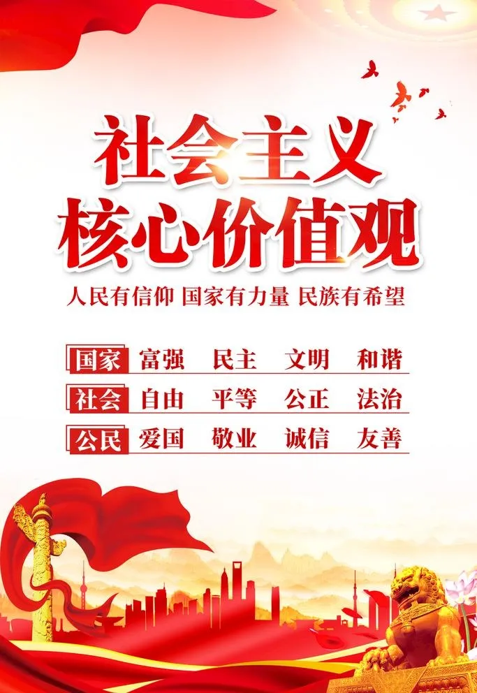 *核心,价值观,社会价值观,(1772x2657)psd模版下载