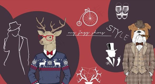 服装背景墙图片