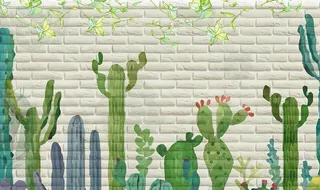 仙人掌墙面立体背景墙图片