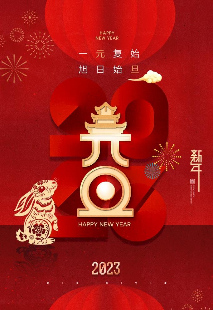 元旦海报图片(2362x3543)psd模版下载