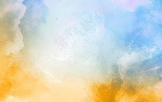 蓝黄色水彩画图片