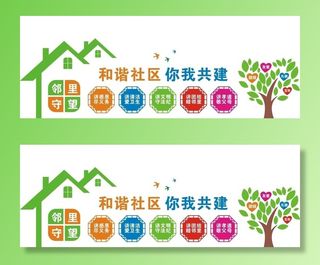 和谐社区宣传标语文化墙图片
