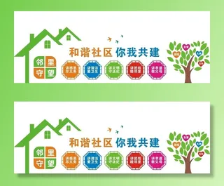 和谐社区宣传标语文化墙图片