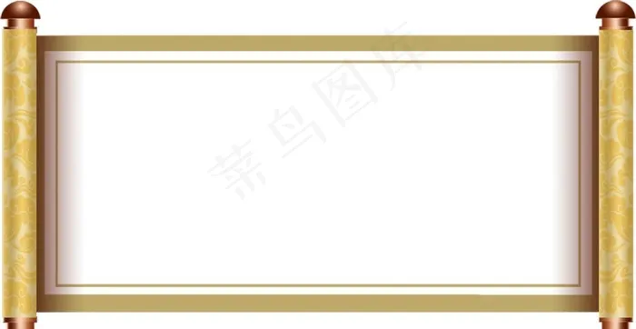 卷轴图片psd模版下载