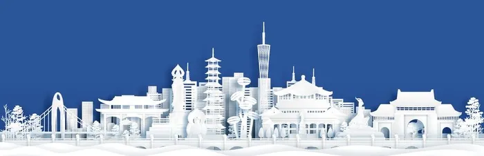 广州剪纸建筑图片ai矢量模版下载