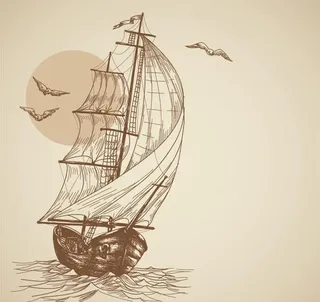 复古风格插画矢量素材图片