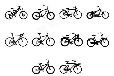 手绘自行车图片