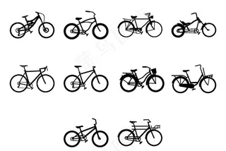 手绘自行车图片