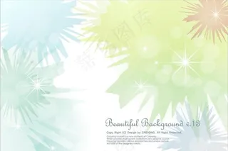 五彩花朵与圆点淡雅背景图片