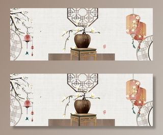 民俗中式花瓶装饰画图片