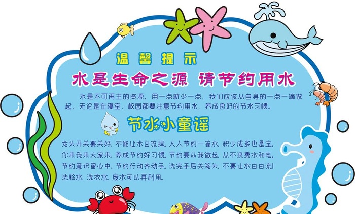 节约用水  图片cdr矢量模版下载