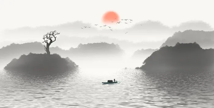 水墨山水图片(2238x1201)psd模版下载