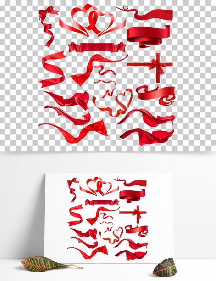 红色丝带飘带图片
