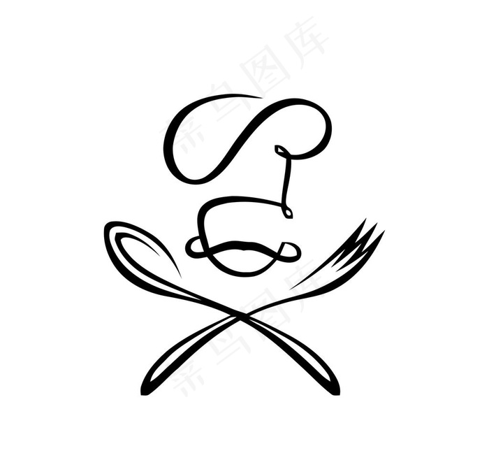 厨师刀叉logo图标图片