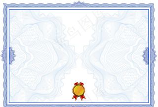 蓝色奖状荣誉证书背景图片