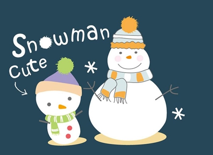 可爱卡通雪人矢量图片