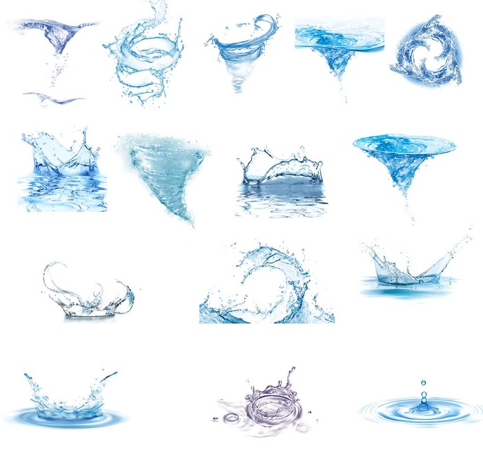 透明蓝色水波纹水花图片