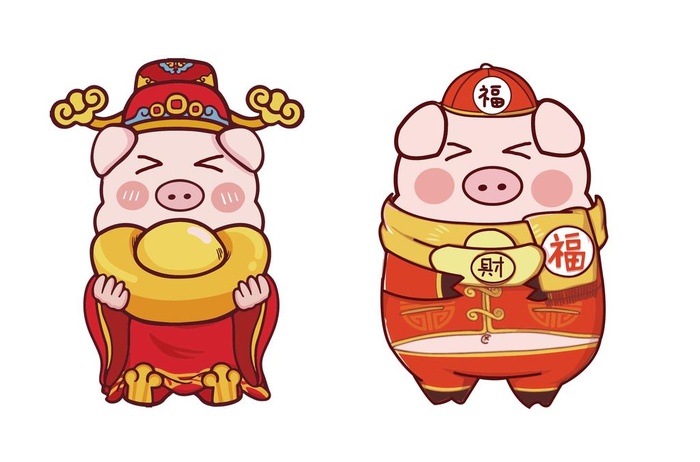 新年卡通猪图片