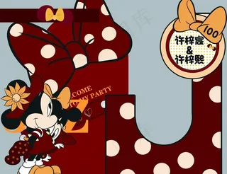 红色米奇生日素材图片