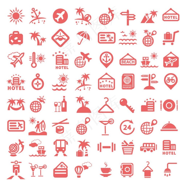 旅游图标矢量素材 旅游图标模图片eps,ai矢量模版下载