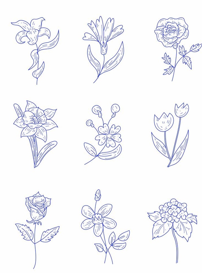 手绘植物花图片