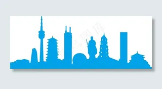 西安建筑剪影图片