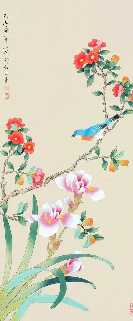俞致贞国画水墨植物花鸟图片