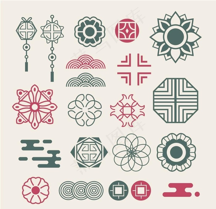 中国风元素图片ai矢量模版下载