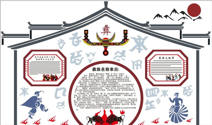 民族文化墙图片cdr矢量模版下载