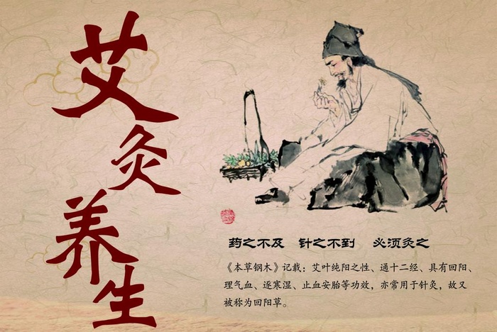 艾灸养生图片