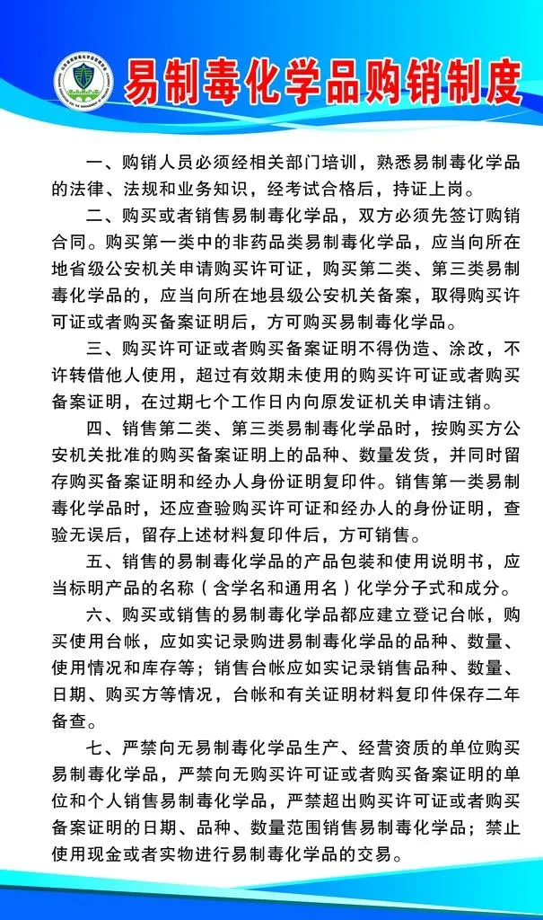 易制毒化学品购销制度图片(3307x5315)psd模版下载