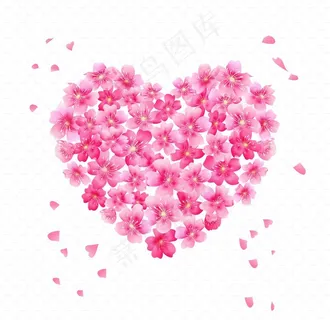 爱心樱花 心形樱花图片