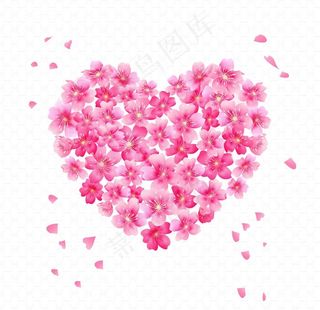 爱心樱花 心形樱花图片