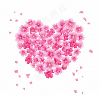 爱心樱花 心形樱花图片