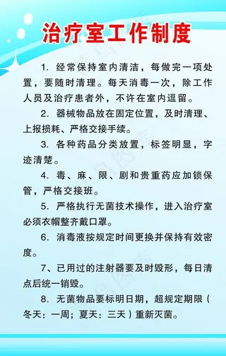 治疗室制度图片