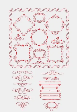 矢量欧式花纹花边边框图片