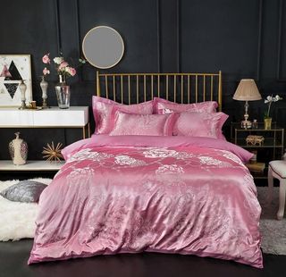 提花 四件套 奢华 背景 高档图片