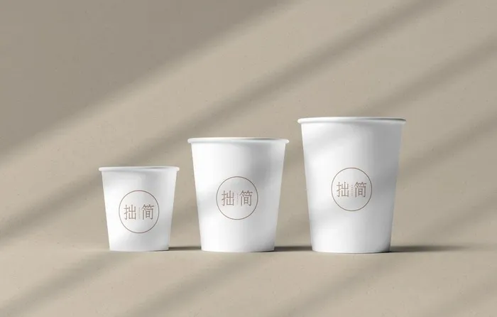 一次性茶杯纸杯样机图片(3000x2008)psd模版下载