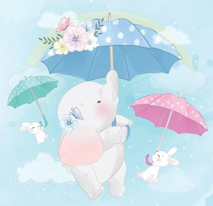 温馨浪漫儿童插画图片