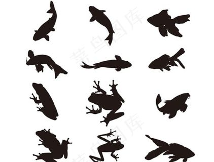 鱼剪影图片