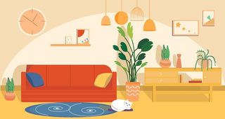 卡通室内插画图片