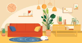 卡通室内插画图片