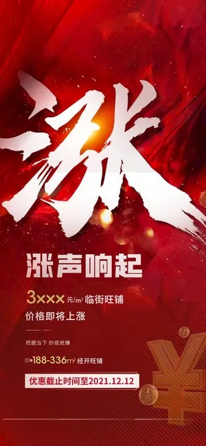 涨价海报 红盘图片